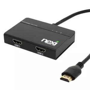 HDMI 분배기 2포트 1:2 모니터 영상 공유기 HDMI2.0 4K 60Hz UHD 화면 복사 출력 메인 케이블 일체형 WISENX524