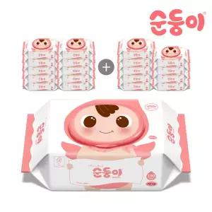 [순둥이]S-nBpC/베이직 무향 엠보싱 플러스 물티슈 캡형 100매 20팩