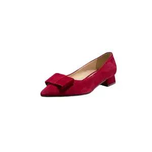 [세라] 3CM 청키굽 리본 세무 펌프스 A20P505