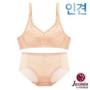 [자스민by비너스]인견 노와이어 풀컵 홑겹브라팬티2종(JB1265)80A-95C컵