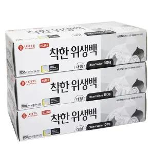 [롯데이라이프]롯데 착한 위생팩 대 30x40x100 x 3개