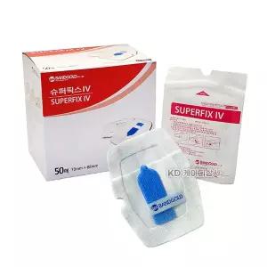 슈퍼픽스 IV 카테터고정 밴드 70mm X 88mm 50매입 멸균 의료기구클립