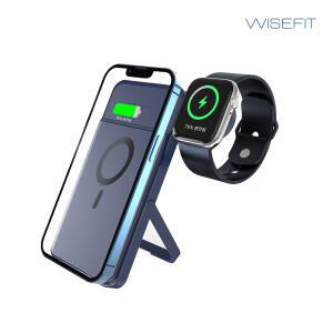 와이즈핏 3in1 맥세이프 PD 보조배터리 10000mAh /애플워치 충전가능 C타입 무선충전 거치대 아이