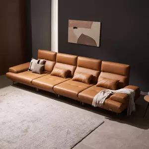 [쉐우드가구] 라솔 이태리 천연통가죽 스윙 쇼파 6인용