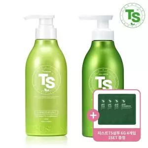 [신세계라이브쇼핑]올뉴 TS 샴푸 500g + TS 프리미엄 컨디셔너 500ml (+저스트TS샴푸 6g 4개입 1set 증정)