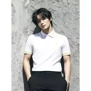 [하프클럽/까스텔바작]남성 골프 카라 반팔티 골지 파이핑_BGCMTS210WH