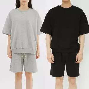 [폴앤폴]데일리 무지 오버핏 반팔 맨투맨 남여공용 4컬러