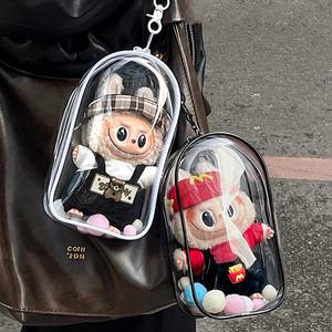 트로란 라부부 인형 보관 PVC 투명 키링 파우치