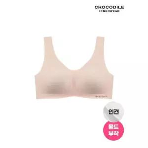 [하프클럽/크로커다일 이너웨어]인견 몰드부착 V넥 스킨컬렉션 브라 크림베