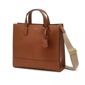 헤지스 액세서리 26SS [KEVIN] 브라운 로고배색 크로스 토트백 31cm HJBA6E886W3