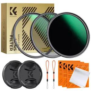 K&F Concept 82mm NANO-D 필터 키트 (MCUV, CPL, ND1000, 렌즈캡 ) AGC Japan Glass