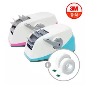 스카치 원터치 테이프 디스펜서(블루/핑크 선택) + 매직 테이프 리필(12mm x 11m) 2롤