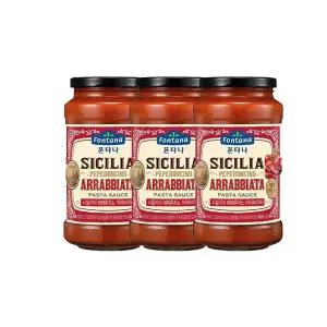 폰타나 시칠리아 페페론치노 아라비아따 파스타소스, 600g, 3개