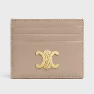 셀린느 MUST IT_ 샤이니 카프스킨 가죽 트리옹프 로고 카드지갑 월렛 사파리컬러 10L833DPV.03SA