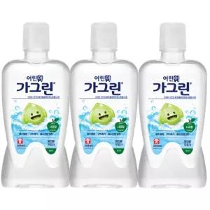 어린이가그린 아동 가글 사과맛 380ml x 3개/부드러운/불소/성분/함유/충치/예방/사과/딸기/청포도/상쾌한