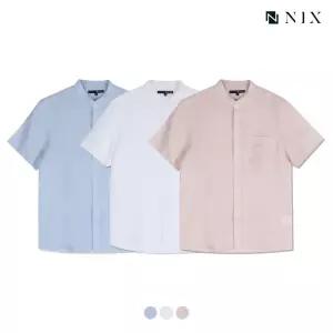 [NIX]남) 린넨 레귤러핏 헨리넥 반팔 셔츠(FNPMCSH102P)