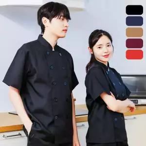 얇은 남녀공용 반팔 조리복 쉐프복 위생복 카페 빵집 주방 중식 한식당 쿡복 유니폼