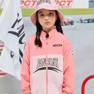 [팬콧키즈] PCT 크루 레이싱 오버핏 점퍼(BABY PINK)