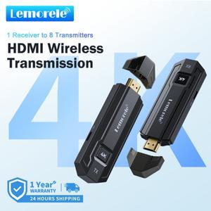 Lemorele P50 4K 무선 HDMI 비디오 송신기 및 수신기 키트 HDMI 익스텐더-모니터 프로젝터 HDTV-PC 카메라