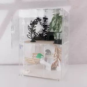 4mm 투인원 사육장 30x30x45 크레스티드게코 아크릴사육장 도마뱀 집 파충류 도마뱀 사육장