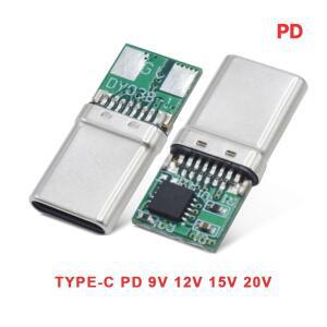 USB-C PD QC 트리거, 9V, 12V, 15V, 20V, DC 조정 가능한 전압 전원 모듈, 5A C타입 수 입력 DIY 전자 키트