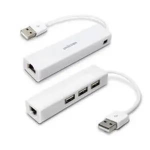 유니콘 유선 랜카드 LAN USB 허브3포트/랜포트/랜젠더/휴대용/노트북/랜선연결/젠더/랜어탭터/USB랜/인터넷