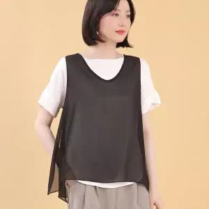 [피오나피오레] 애슐리 몸매커버 쉬폰 조끼 (국내산)