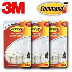 3M 투명 스틸고리 소형후크 9P