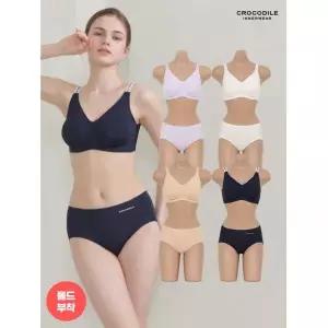 크로커다일 이너웨어 비밀특가 에어쿨 인견 스트랩 브라+팬티 8종세트 859532