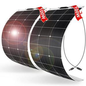 12V 배터리 충전용 DOKIO 200W 2 100W 플렉시블 태양광 패널 18V 단결정, MC4 반유연 ETFE, RV 보트 밴 트레일러 오프 그리드 사용용 시리즈/패럴렐
