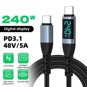 호환 240W 타입 C to 타입 C 슈퍼 차지 디지털 디스플레이 USB C 데이터 케이블 범용 USB 충전기 전원 어댑터 PD 타입 C 케이블
