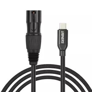 Lrbners 3.3FT USB-C to XLR 남성 케이블 액티브 스피커 믹서 전력 증폭기 및 전문 오디오 장비용 어댑터