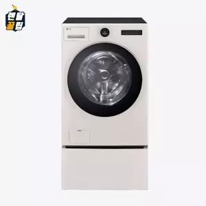 LG 트롬 오브제컬렉션 워시콤보 세탁기 25kg / 건조기 15kg + 키높이 수납함 네이처베이지