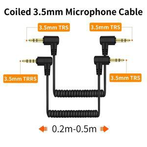 카메라용 90도 3.5mm TRS-TRS 코일 마이크 케이블, 휴대폰/태블릿용 직각 코드