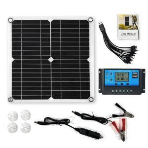 자동차 요트 RV 배터리 호환용 충전용 태양광 패널 키트 한 듀얼 12V 5V DC USB 10A-100A 솔라 컨트롤러 전