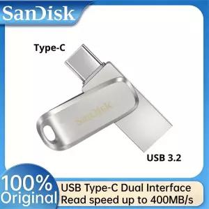 SDDDC4 USB 3.2 Gen 1 플래시 드라이브 64GB 타입-C 메탈 OTG 1TB 최대 400MB/s 펜드라이브 U 디스크 PC용
