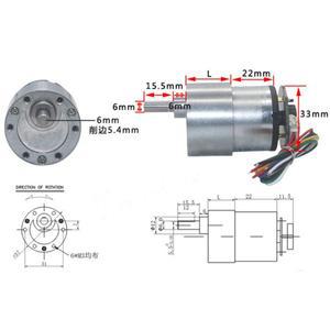 JGB37-520B 홀 엔코더 소형 DC 기어드 모터 6V12V 24V 정회전  6RPM~1600RPM  측정  포함 37mm