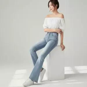 친절한탄씨 슬림핏 디자인 스판기있는 편안한 부츠컷 데님 청바지 여자와이드청바지 여자여름청바지