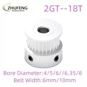 3D 프린터 부품 벨트용 동기 휠 기어 부품 2GT GT2 타이밍 풀리 18 톱니 보어 4mm 5mm 66mm 35mm 8mm 너비