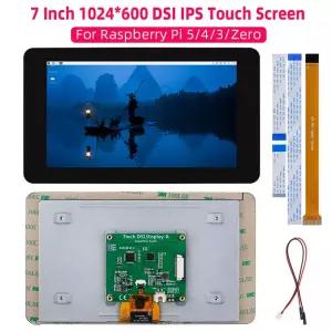 7인치 1024*600 DSI 디스플레이 IPS LCD 정전식 터치 스크린 MIPI 모니터 (라즈베리 파이 5 4B 3B+ 3B