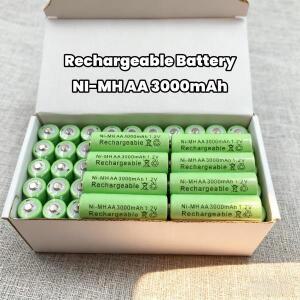 고용량 1.2V 3000mAh NiMH AA 충전식 배터리 장난감 RC 카메라 플래시용 긴 수명 및 낮은 자가 방전 8팩