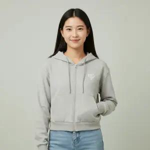 행텐 여성 레터링셋업 크롭 후드집업-SE25110460134111231993