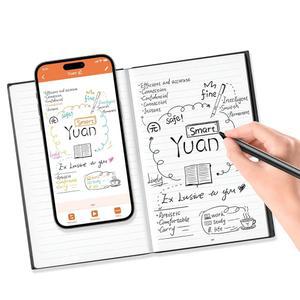 위안 디지털 동기화 펜과 노트북, 스마트 필기 세트 실시간 종이 노트용 디지털화 텍스트, 펜, 노트북으로 즉시 노트를 휴대폰/태블릿으로 전환할 수 있습니다