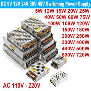 스위칭 12V 볼트 DC 전원 공급 장치 SMPS 5V 24V 36V 48V 100W 110V AC 220V ~ 1A 2A 3A 5A