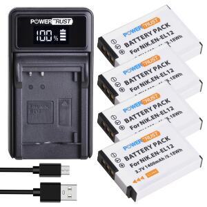 EN-EL12 배터리 및 LED USB 충전기 Nikon Coolpix AW100 P330 S310 S70