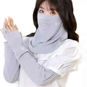 YUANST 2Pcs UV 페이스 마스크 자외선 차단 넥 게이터 쿨링 팔 소매 세탁 가능