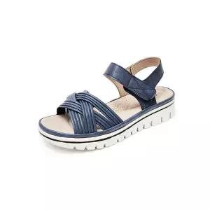 [하프클럽/]고급스러운 여성 스트랩샌들 발편한 통굽샌들/4cm