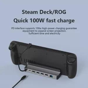 스팀 데크 및 ROG 게임 도킹용 Blueendless USB C 스테이션 4K60Hz DP HDMI 호환 기가비트 이더넷 유형