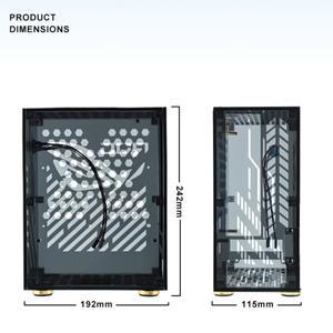 휴대용 소형 컴퓨터 케이스, 플렉시 유리 쉘 컴팩트 PC 데스크탑 Mini-ITX 마더보드, FLEX 전원 공급 장치