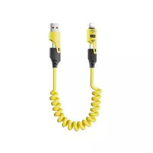 차량 고속 스프링 충전기 C타입 8핀 USB 케이블 4in1